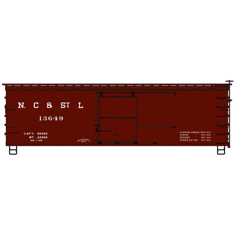 Accurail 1810 HO Scale 36' Wood Boxcar Kit Nashville, Chattanooga & St. Louis NC&StL 13649