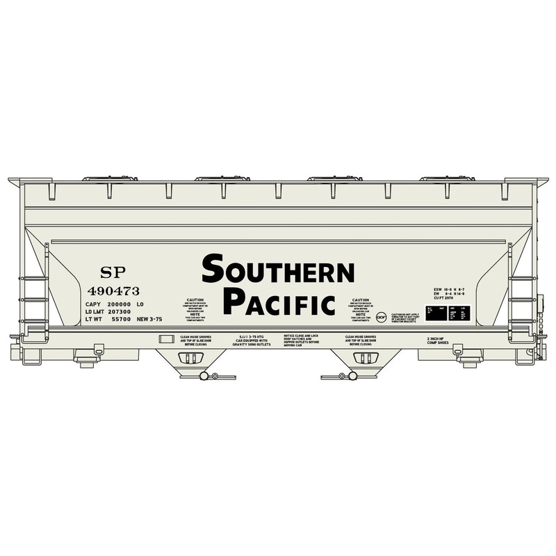 Accurail 2211 HO ACF 2-Bay Covered Hopper Kit Southern Pacific SP 490473