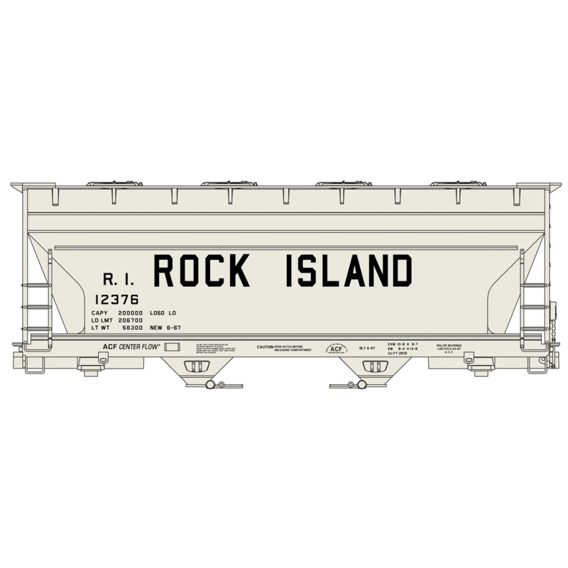 Accurail 81512 HO Scale ACF Covered Hopper Kit Rock Island RI 12376