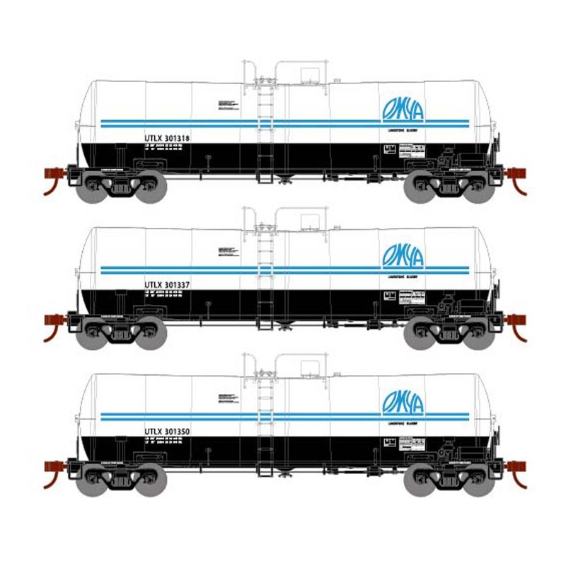 Athearn 16362 HO Scale 16k Clay Slurry Tank Car OMYA UTLX 3 Pack #2