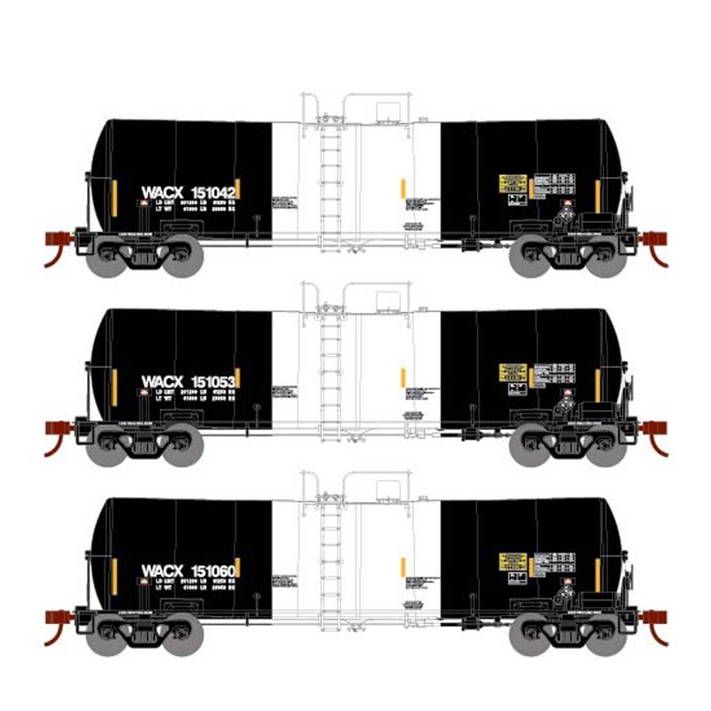 Athearn 16365 HO Scale 16k Clay Slurry Tank Car PCS WACX 3 Pack #1