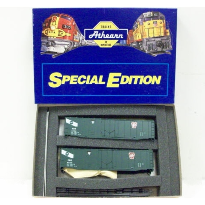 Athearn 2313 HO Scale 50' Boxcar GAEX/PRR (Blue Box Kit) 2 Pack - NOS