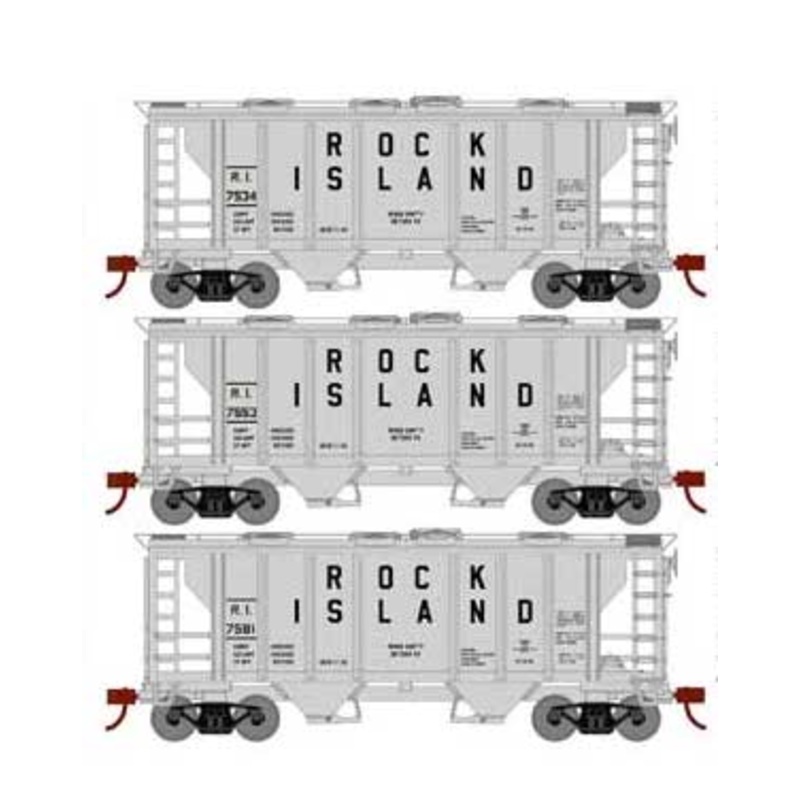 Athearn HO Scale 15423 PS-2 2003 Covered Hopper Rock Island RI 3 Pack