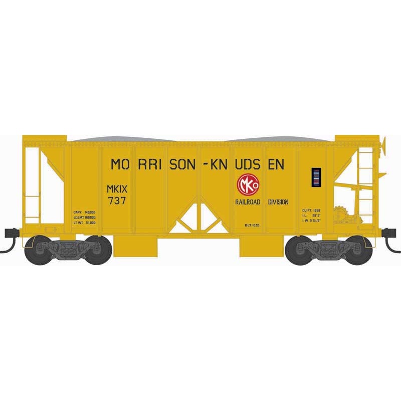 Bowser 43117 HO Scale 70 Ton Ballast Hopper with Side Chutes Morrison Knudsen MKIX 737