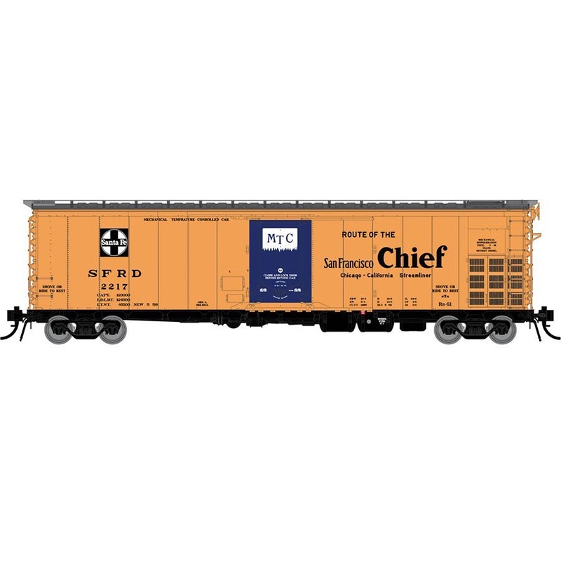 Rapido Trains 156009A HO Scale RR-61 Reefer Santa Fe San Francisco Chief SFRD # Varies