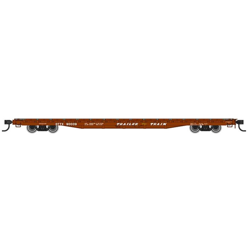 Walthers Mainline 910-5345 60' Pullman Flatcar "Farm Machinery" Trailer Train OTTX 90200