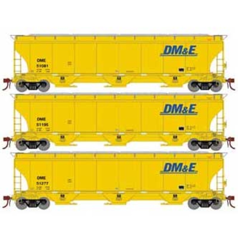 Athearn Genesis G97142 HO Scale Trinity 3 Bay Covered Hopper DM&E 3 Pack #2