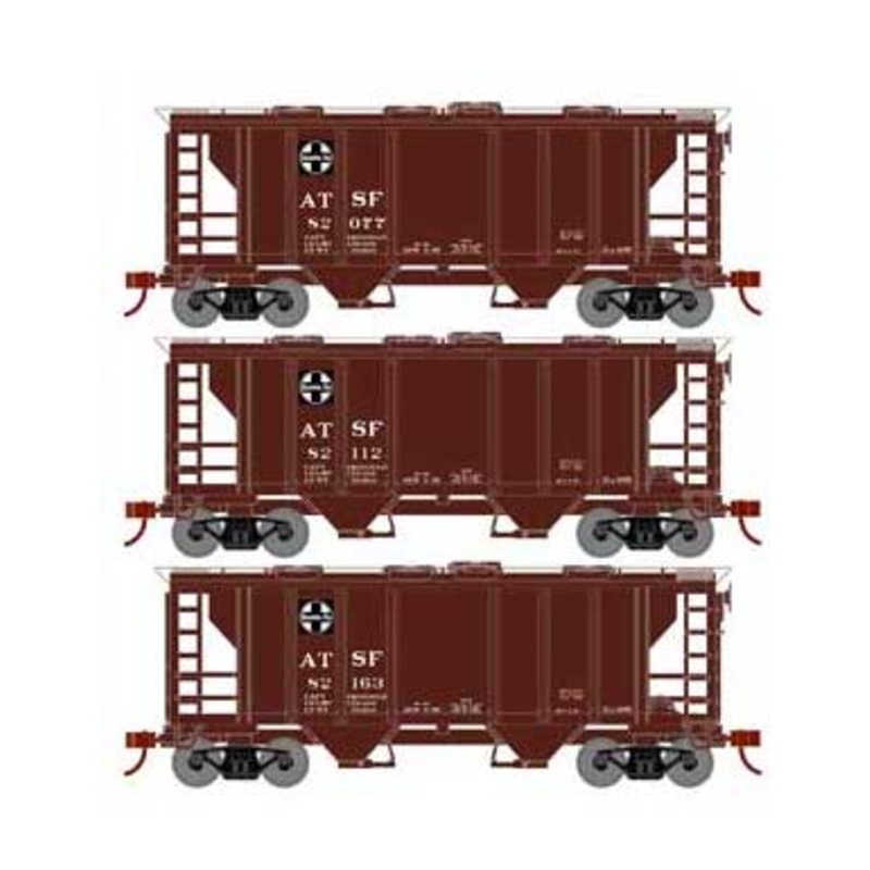 Athearn HO Scale 15411 PS-2 2003 Covered Hopper Santa Fe ATSF 3 Pack