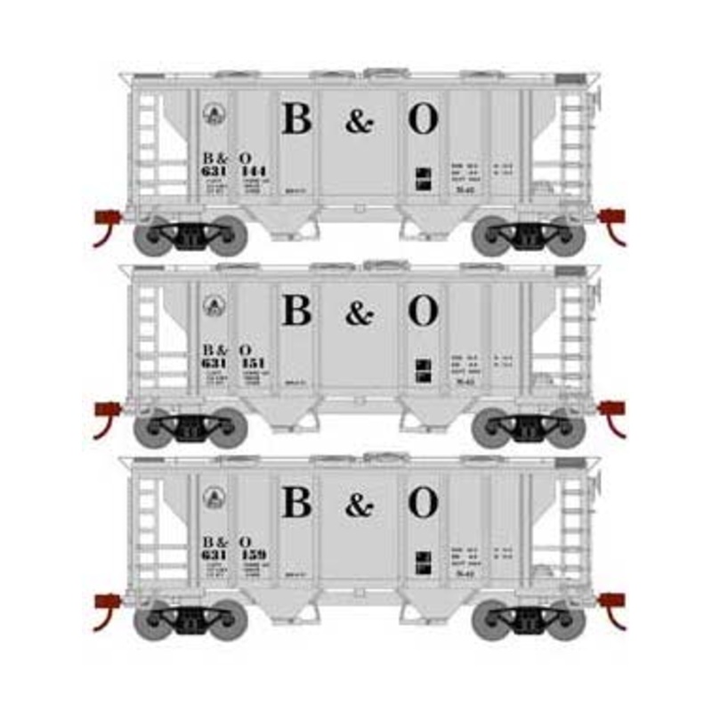 Athearn HO Scale 15414 PS-2 2003 Covered Hopper Baltimore & Ohio B&O 3 Pack
