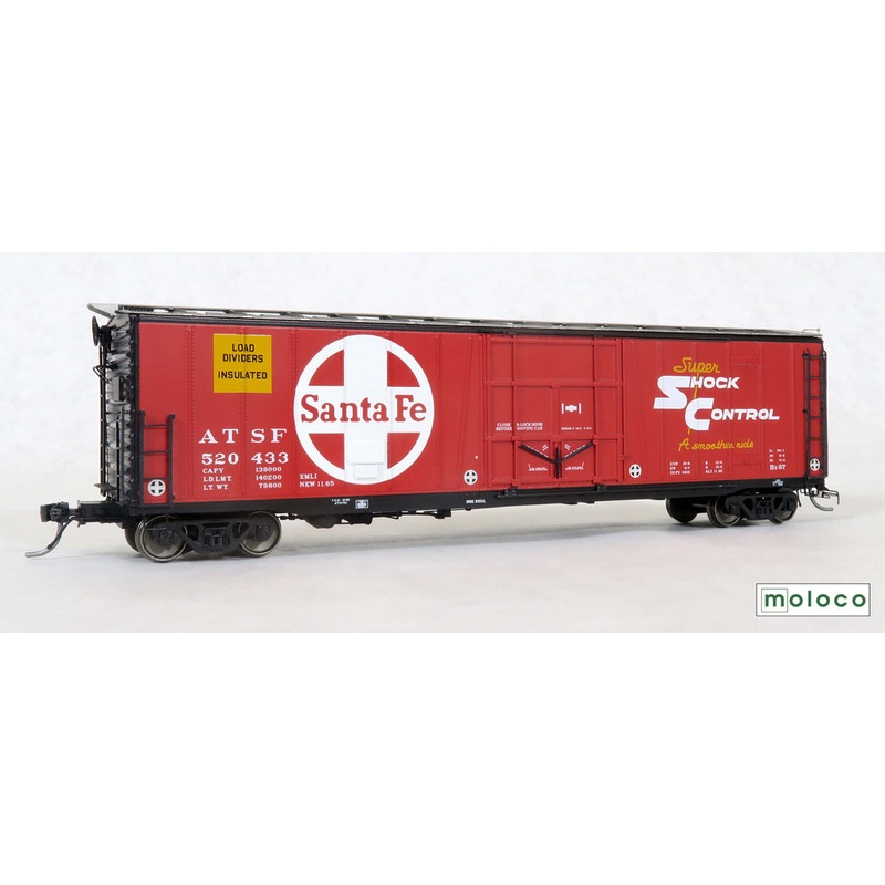 Moloco Trains 22011 HO Scale Topeka Built Bx-97 50' XMLI 10'0" Offset Door Boxcar Santa Fe ATSF