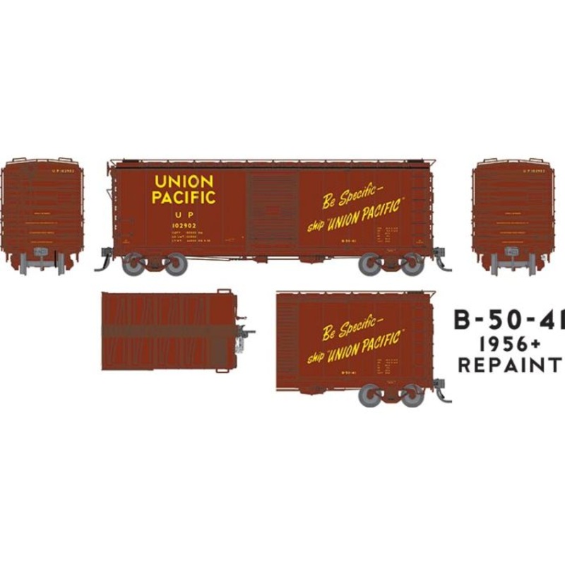Rapido Trains 154008A HO Scale B-50-41 Boxcar Union Pacific "1956 Re-Paint" UP # Varies