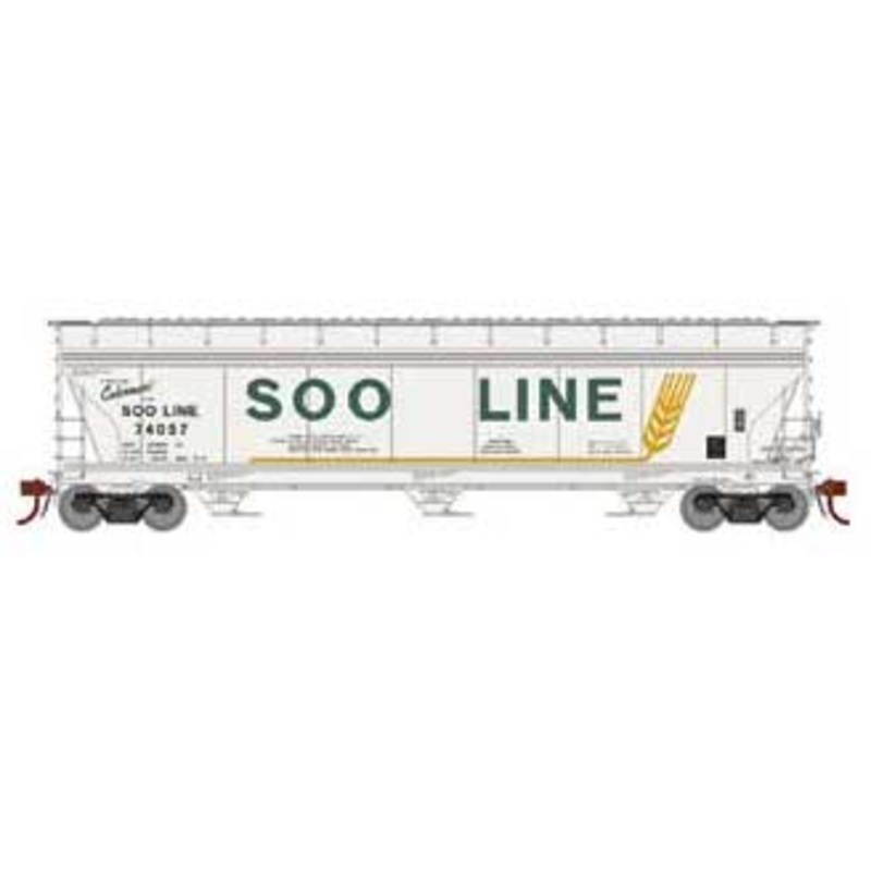 Athearn Genesis G15437 HO Scale ACF 4600 3 Bay Covered Hopper SOO Line 74057