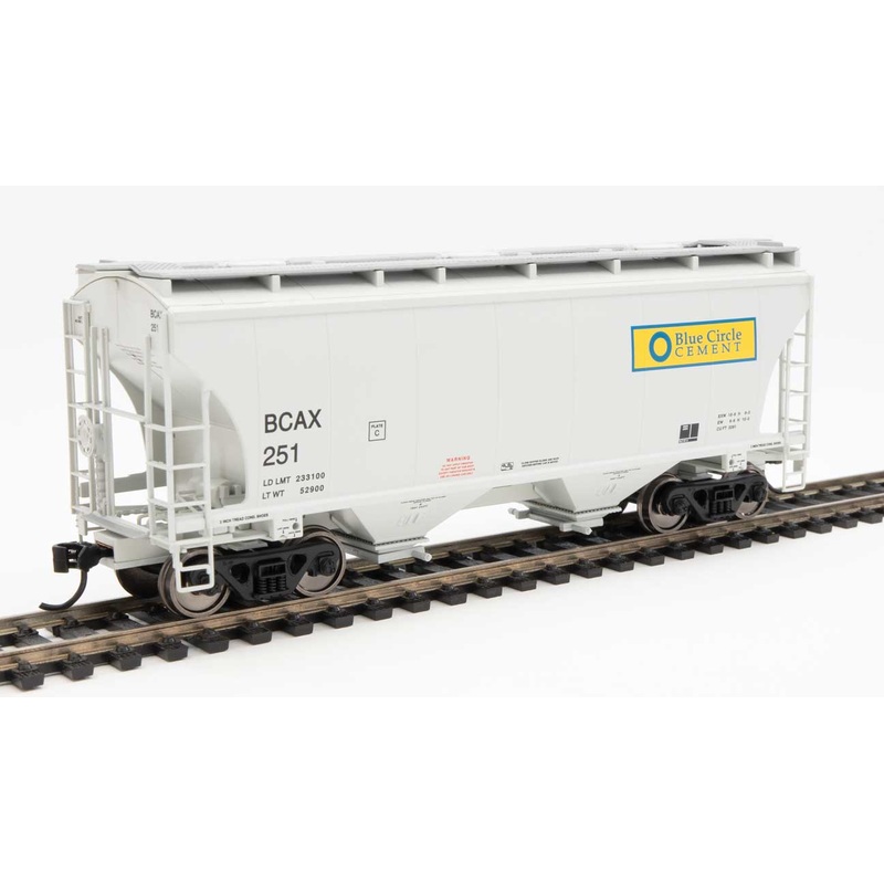 Walthers 910-7568 HO 39' Trinity 3281 2 Bay Covered Hopper Blue Circle Cement BCAX 251
