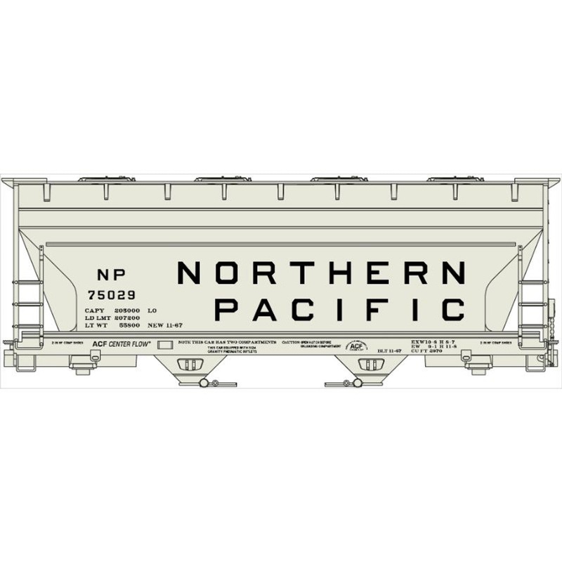 Accurail 2206 HO Scale ACF 2 Bay Covered Hopper Northern Pacific NP 75029 Kit