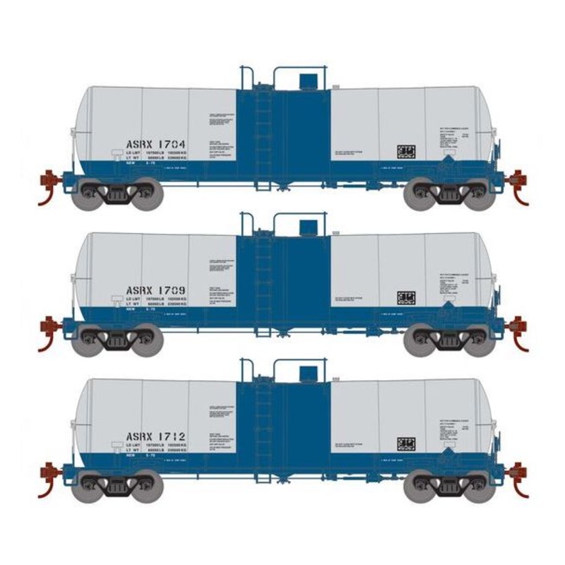 Athearn RTR 16395 HO Scale 16k Clay Slurry Tank Car Amstar ASRX 3 Pack