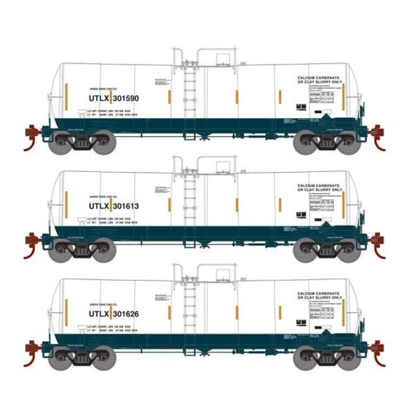 Athearn RTR 16401 HO Scale 16k Clay Slurry Tank Car Union UTLX 3 Pack