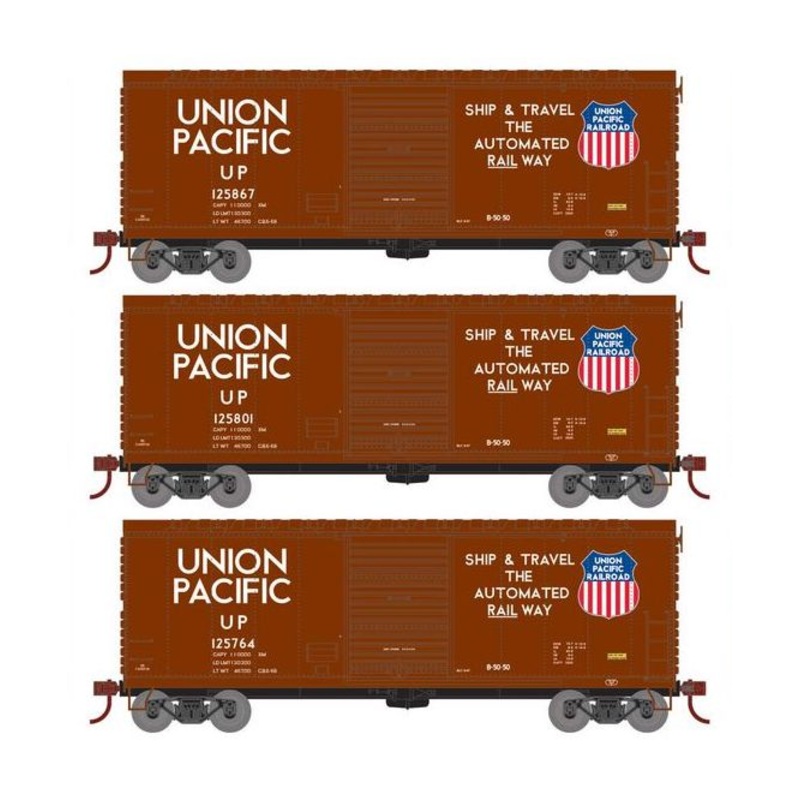 Athearn RTR 67962 HO Scale 40' Modernized Boxcar Union Pacific UP 3 Pack