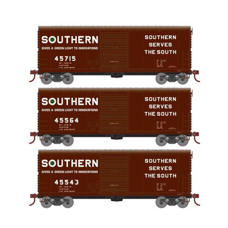 Athearn RTR 67971 HO Scale 40' Modernized Boxcar Southern SOU 3 Pack