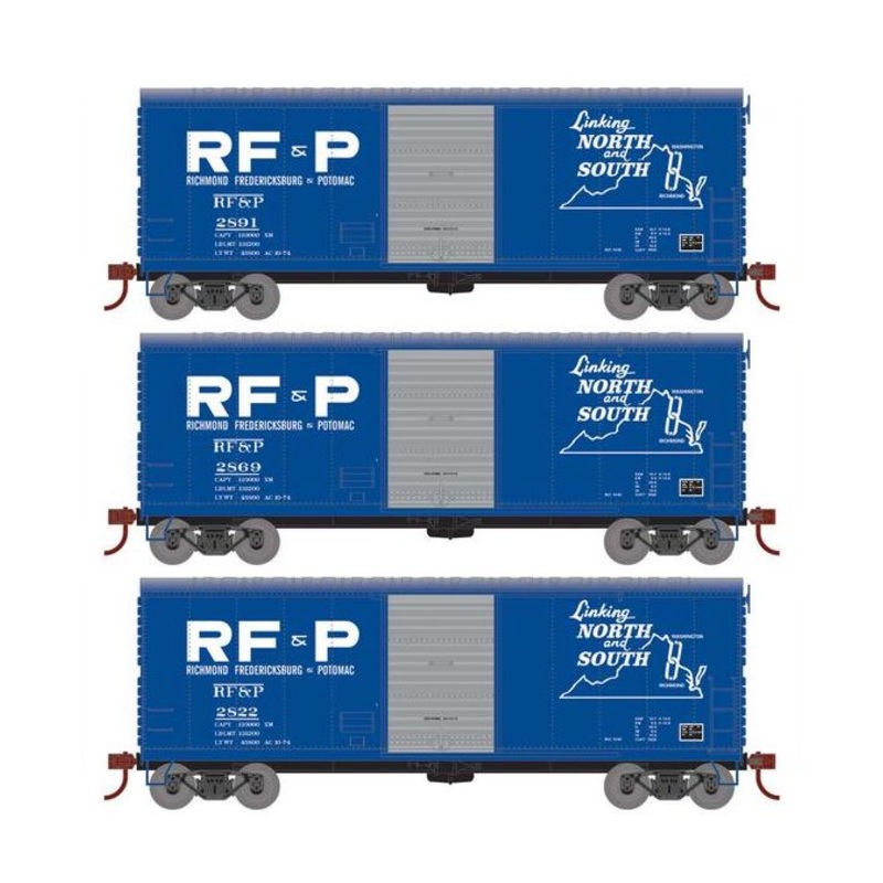 Athearn RTR 67977 HO Scale 40' Modernized Boxcar RF&P 3 Pack