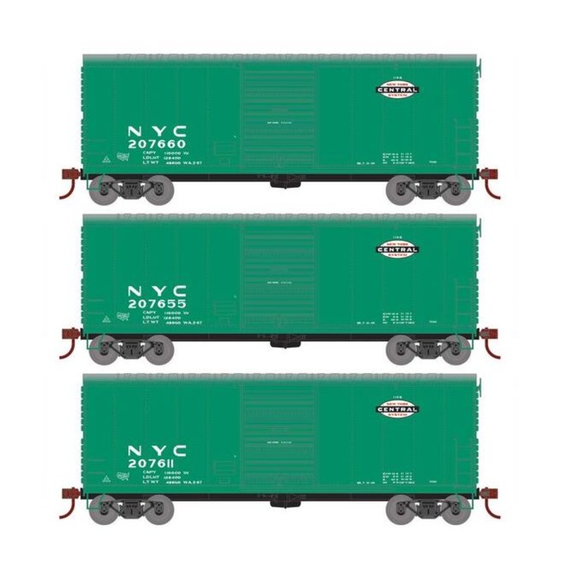 Athearn RTR 69438 HO Scale 40' Modernized Boxcar New York Central NYC 3 Pack