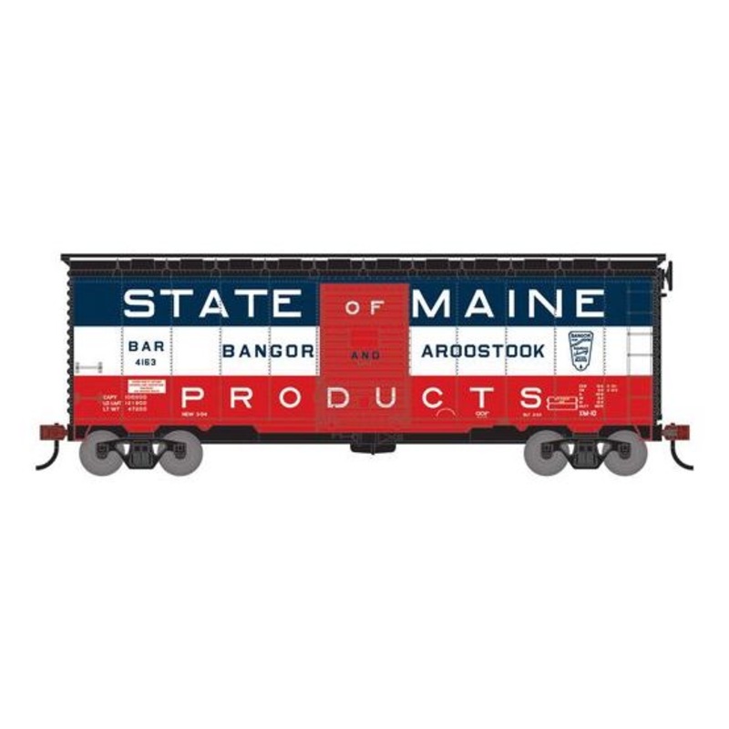 Athearn RTR 75335 HO Scale 40' Single Door Boxcar Bangor & Aroostook BAR 4163