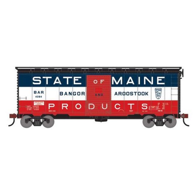 Athearn RTR 75336 HO Scale 40' Single Door Boxcar Bangor & Aroostook BAR 4284