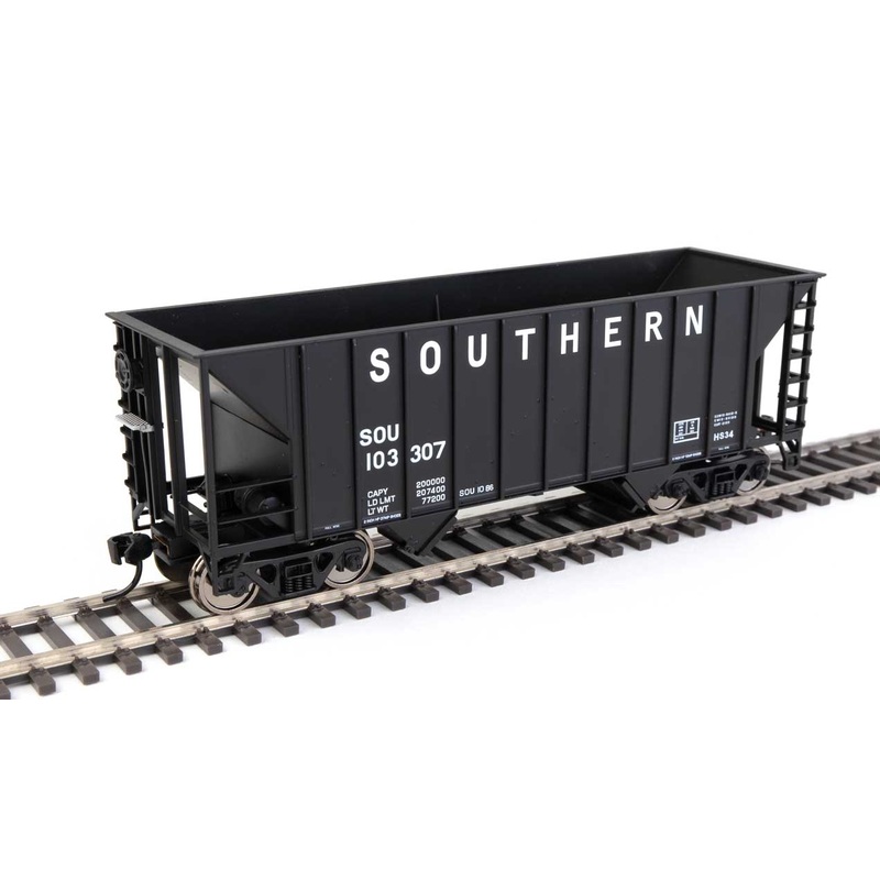 Walthers MainLine 910-56617 100 Ton 2 Bay Hopper Southern Black SOU 103307