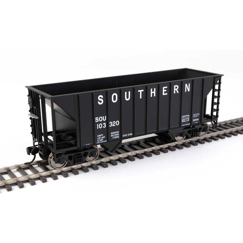 Walthers MainLine 910-56618 100 Ton 2 Bay Hopper Southern Black SOU 103320