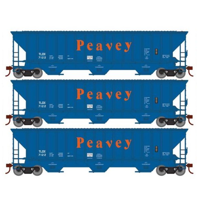Athearn RTR 22275 HO Scale PS 4740 Covered Hopper Peavey TLDX 3-Pack