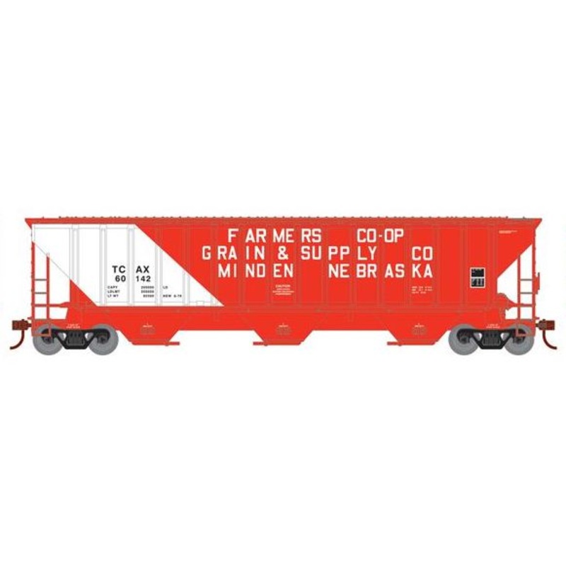 Athearn RTR 22277 HO Scale PS 4740 Covered Hopper Farmer's Co-op TCAX 60142