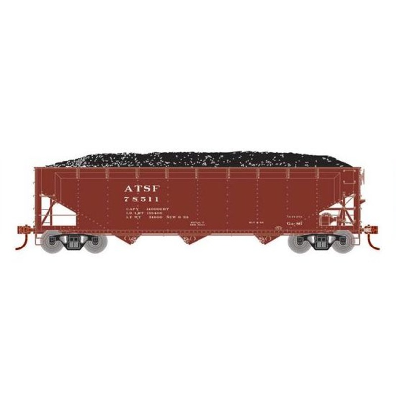 Athearn RTR 33077 HO Scale 40' Offset Coal Hopper W/Load Santa Fe ATSF 75811
