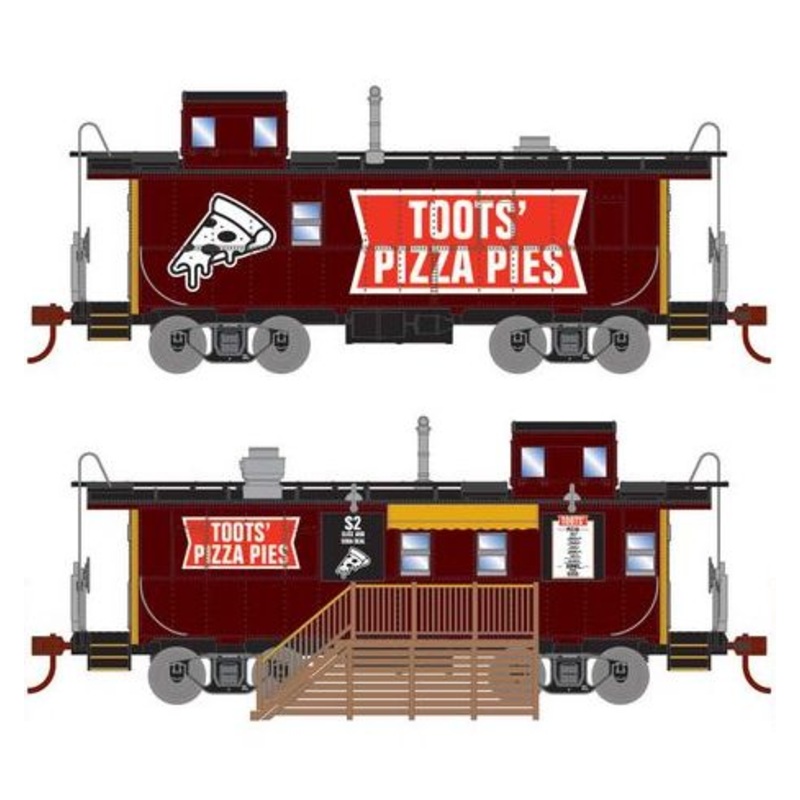 Athearn RTR 74041 HO Scale Concession Cupola Caboose Set Toots Pizza Pies