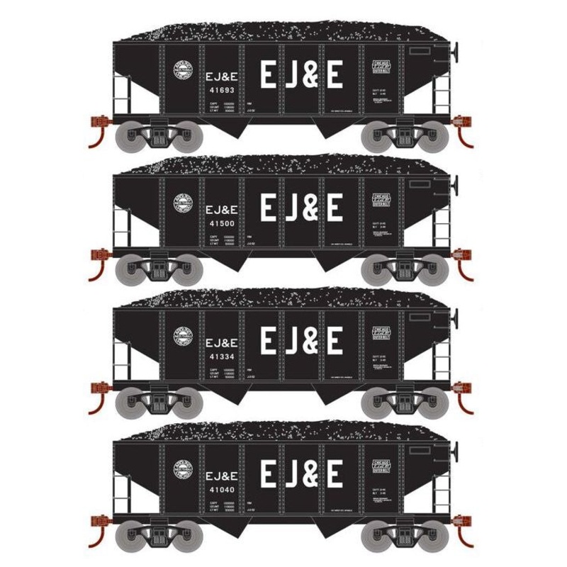 Roundhouse 50019 HO Scale 34' Ribbed Hopper w/Load EJ&E 4-Pack #2