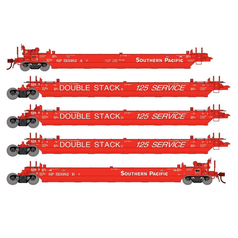 Athearn Genesis G1026 HO Scale Maxi II 5 Unit Well Car Southern Pacific SP 513382