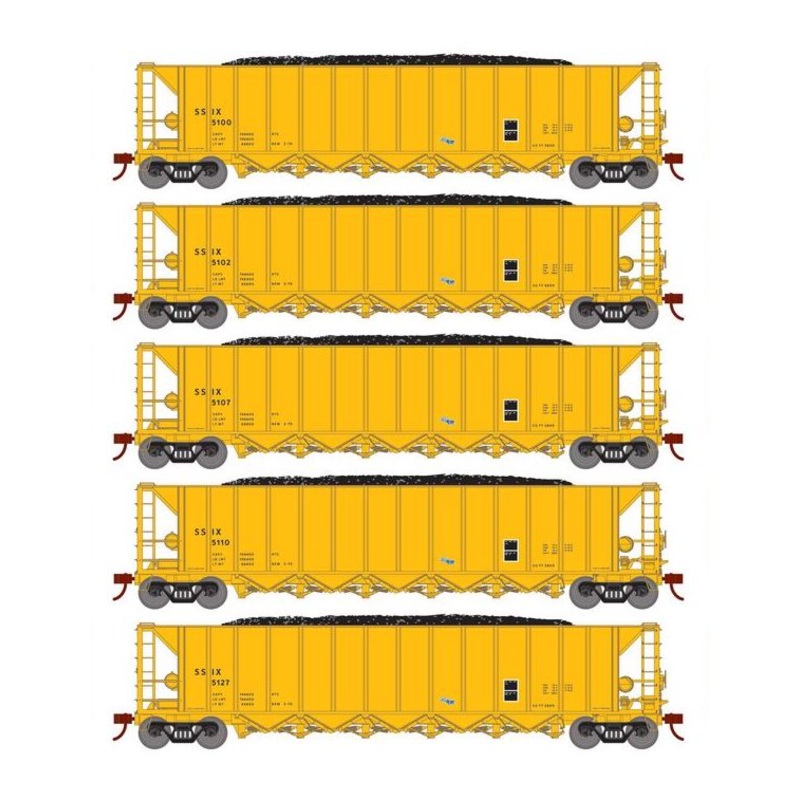 Athearn RTR 1112 HO Scale Ortner 5-Bay Hopper ITEL Corporation SSIX 5-Pack #2