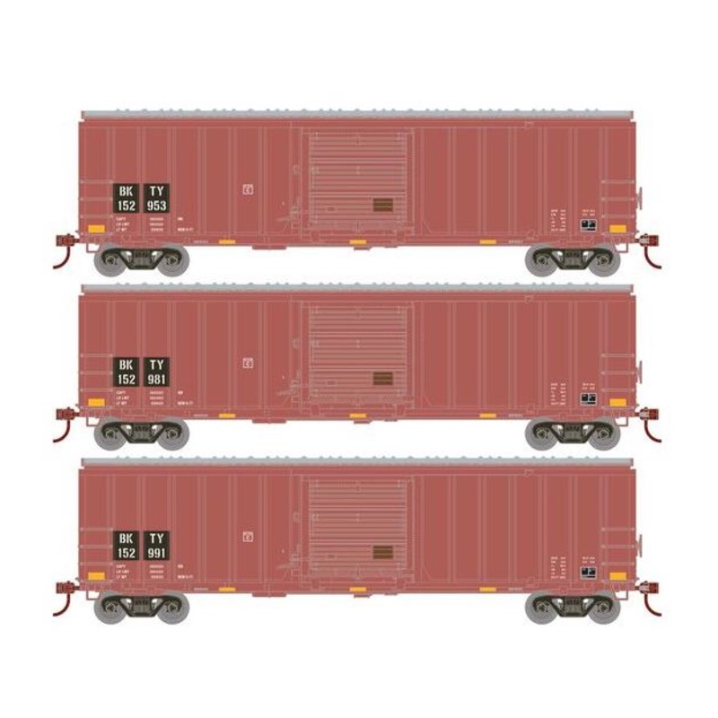 Athearn RTR 1127 HO Scale 50' ACF Outside Post Boxcar Union Pacific BKTY 3-Pack #2