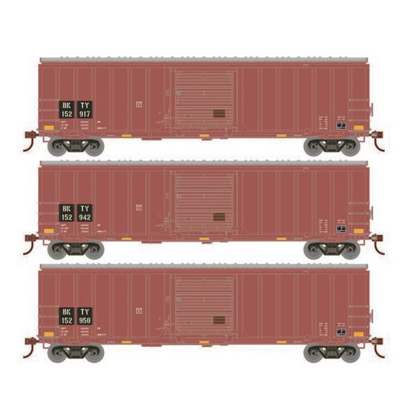 Athearn RTR 1181 HO Scale 50' ACF Outside Post Boxcar Union Pacific BKTY 3-Pack #1