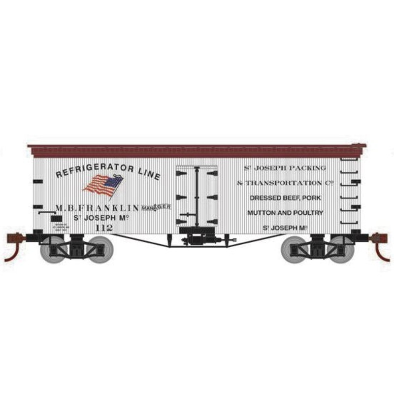 Roundhouse 1022 HO Scale 36' Wood Reefer St. Joseph Packing SJPX 112