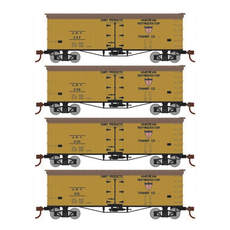 Roundhouse 1024 HO Scale 36' Wood Reefer American Refrigerator Transit ART 4-Pack #1