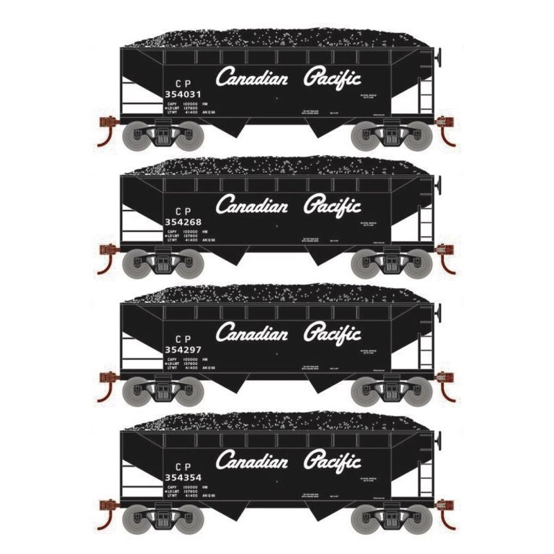 Roundhouse 1038 HO Scale 34' Offset Open Hopper Canadian Pacific CP 4-Pack #1