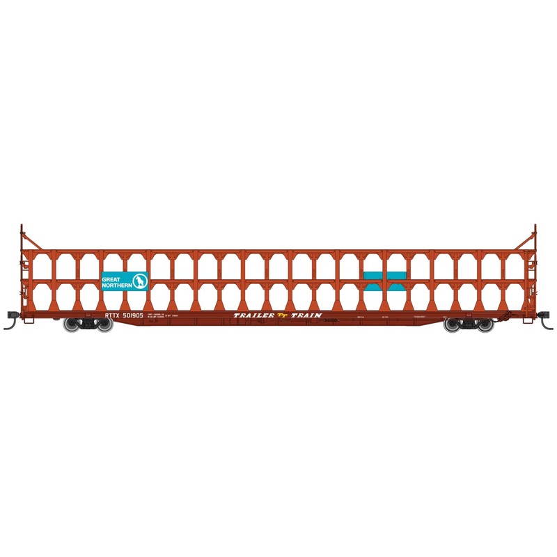 Walthers Mainline 910-8209 HO Scale 89' Tri-Level Open Auto Rack Great Northern RTTX 501905