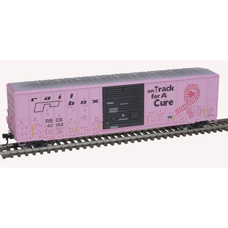Atlas 20006236 HO 50' FMC 5077 Single Door Boxcar Railbox "For a Cure Hand Prints" RBOX 40188