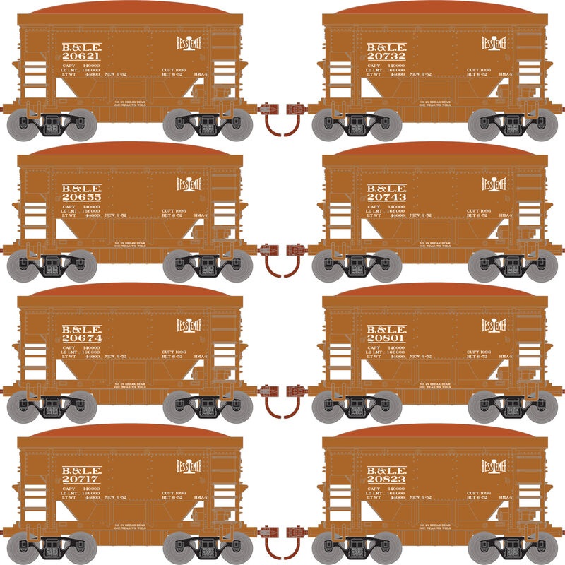 Roundhouse 1166 24' Ore Car w/Load Bessemer & Lake Erie BLE 8-Pack #2