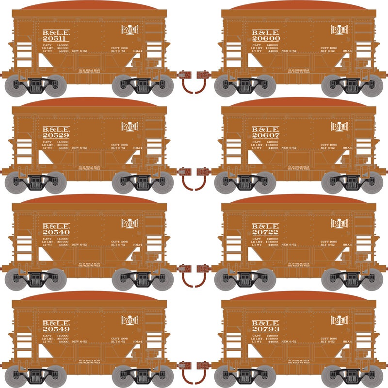 Roundhouse 1167 24' Ore Car w/Load Bessemer & Lake Erie BLE 8-Pack #3