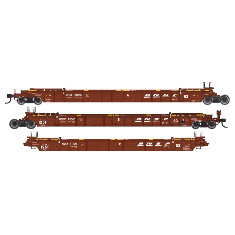 Walthers Mainline 910-55802 NSC 3-Unit 53' Well Car BNSF 211529