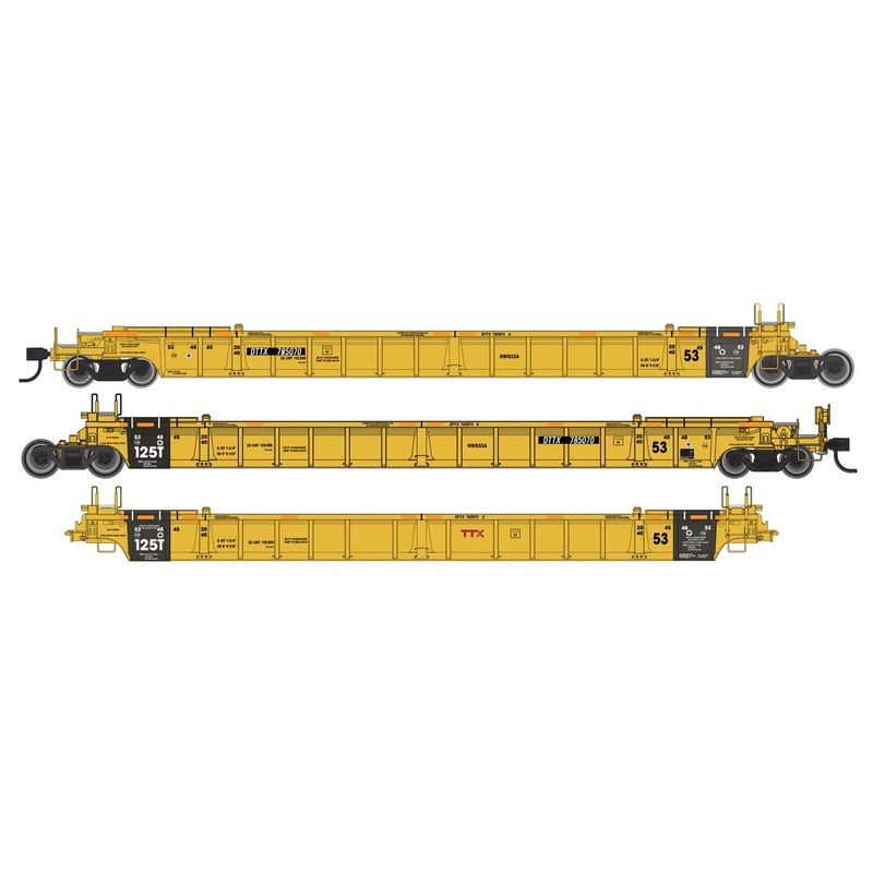 Walthers Mainline 910-55810 NSC Articulated 3-Unit 53' Well Car TTX DTTX 785086