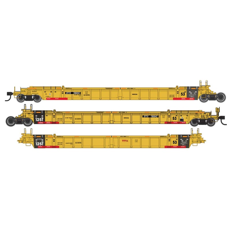 Walthers Mainline 910-55816 NSC Articulated 3-Unit 53' Well Car TTX DTTX 787545