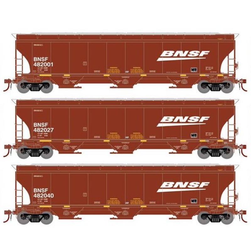 Athearn Genesis G1057 HO Scale Trinity 5161 Covered Hopper BNSF 3-Pack #1