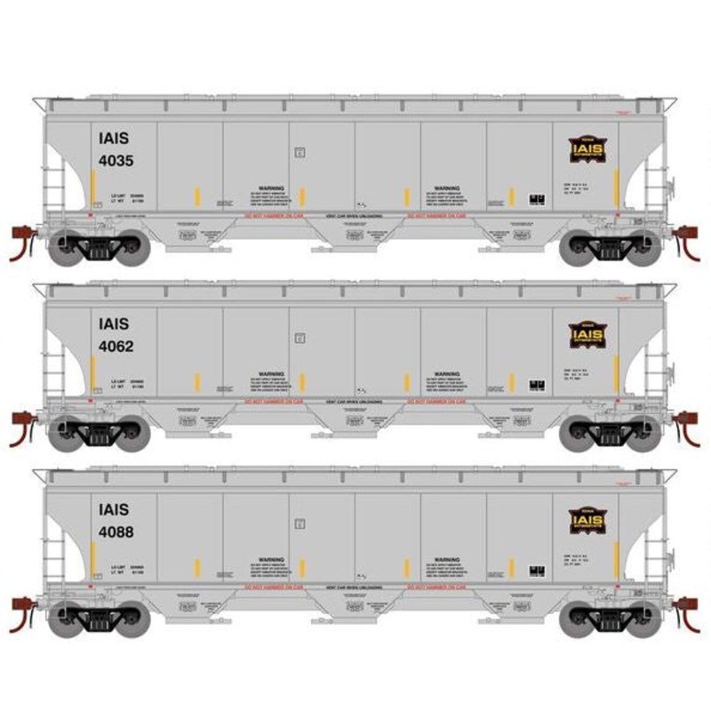 Athearn Genesis G1071 HO Scale Trinity 5161 Covered Hopper Iowa Interstate IAIS 3-Pack #2