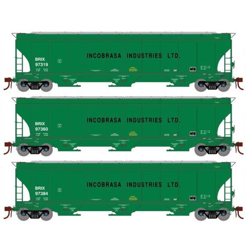 Athearn Genesis G1074 HO Scale Trinity 5161 Covered Hopper Incobrasa Industries BRIX 3-Pack #2